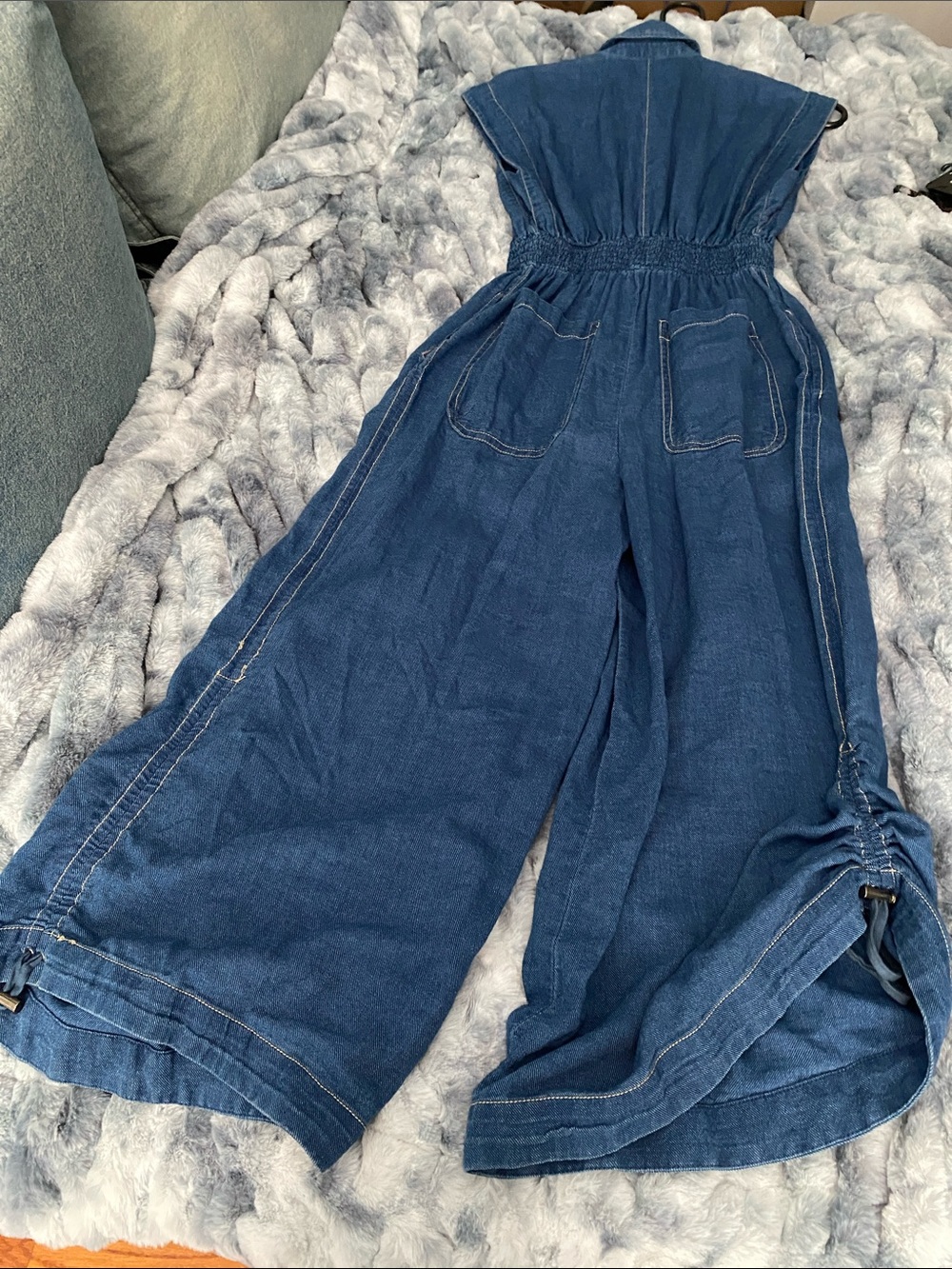 NWT Anthropologie Adjustable Wide Leg Jumpsuit in Denim color. - Picture 5 of 13